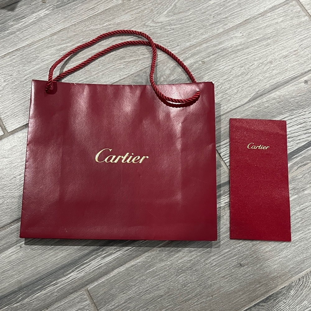 Cartier Burgundy Gift Bag with Card